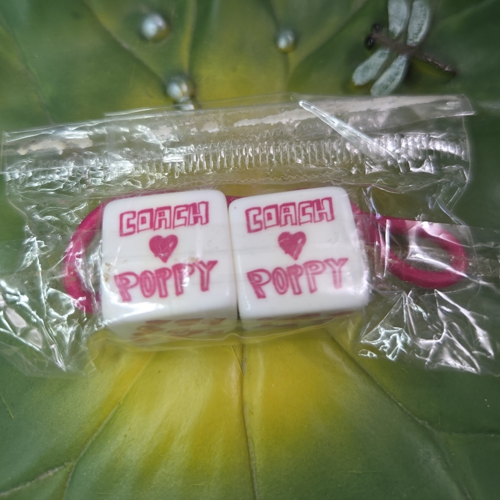 Coach Poppy !¡RARE¡! Hair Cubes (Hair Tie), White NWOT - Picture 2 of 6